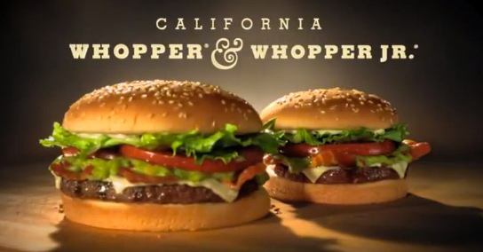 BK's California Whopper Commercial: Advertising food using food works!